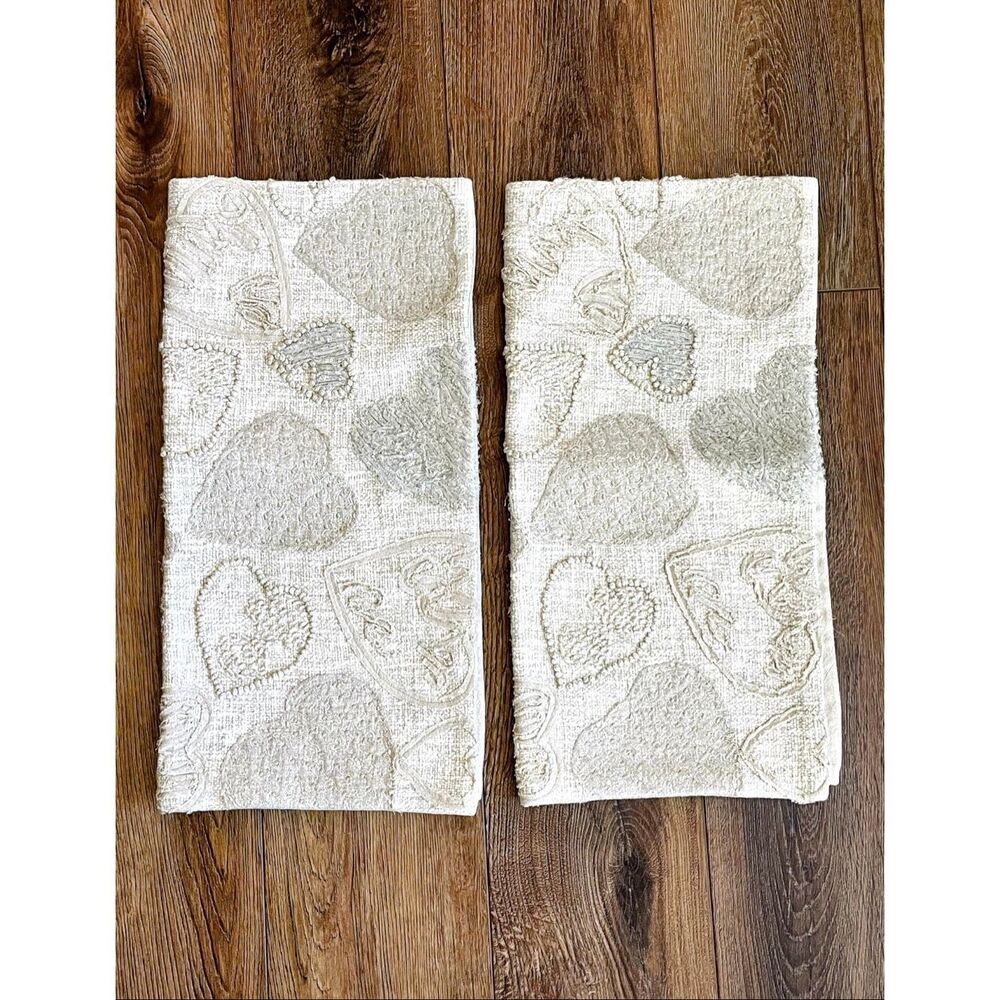 2 Pottery Barn Heart Applique 20”Pillow Covers NEW